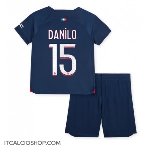 Paris Saint-Germain Danilo Pereira #15 Prima Maglia Bambino 2023-24 Manica Corta (+ Pantaloni corti)